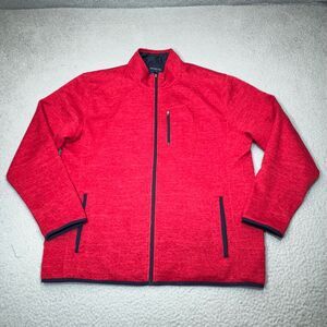 Johnnie-O Jacket Men Extra Large Red Coastal Fleece Lined Full Zip Pockets Surf‎